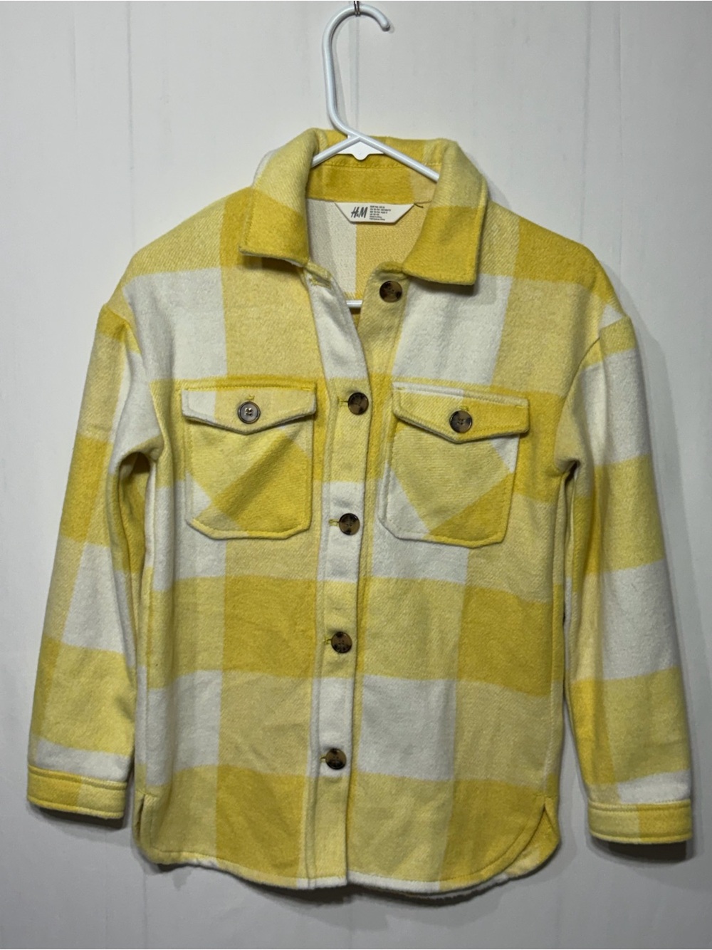 H&M Kids Yellow & White PlaidGirls Jacket